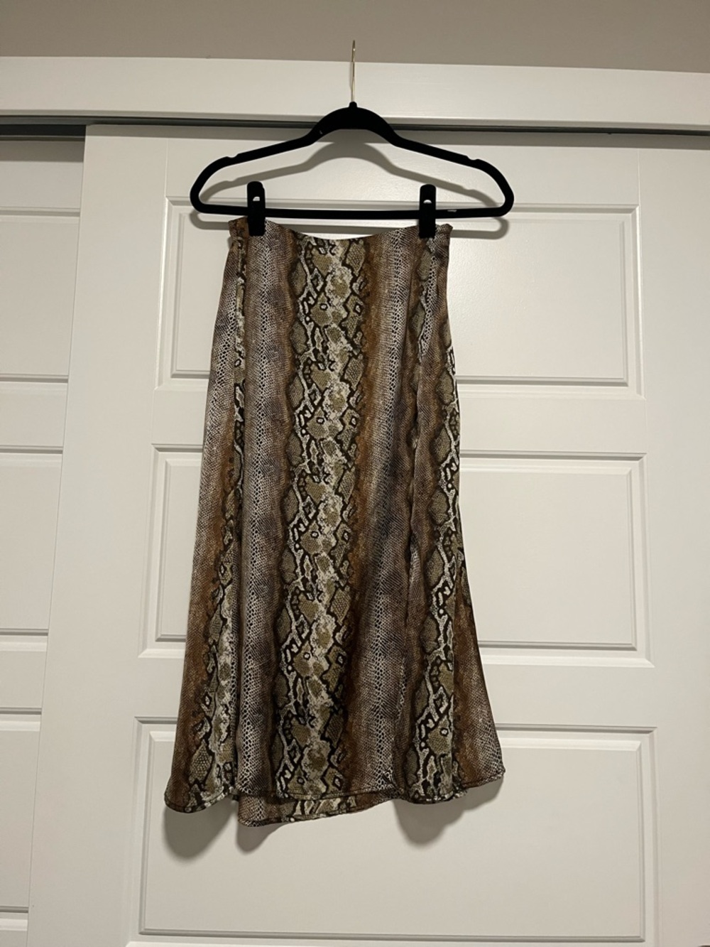 free press Snake-Print Midi Skirt in Brown and Cream